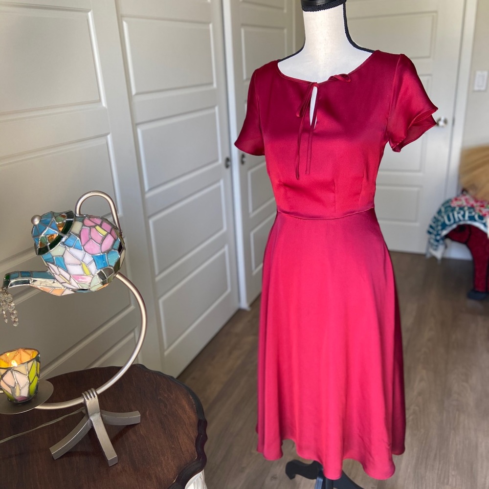 Unique Vintage satin tie dress